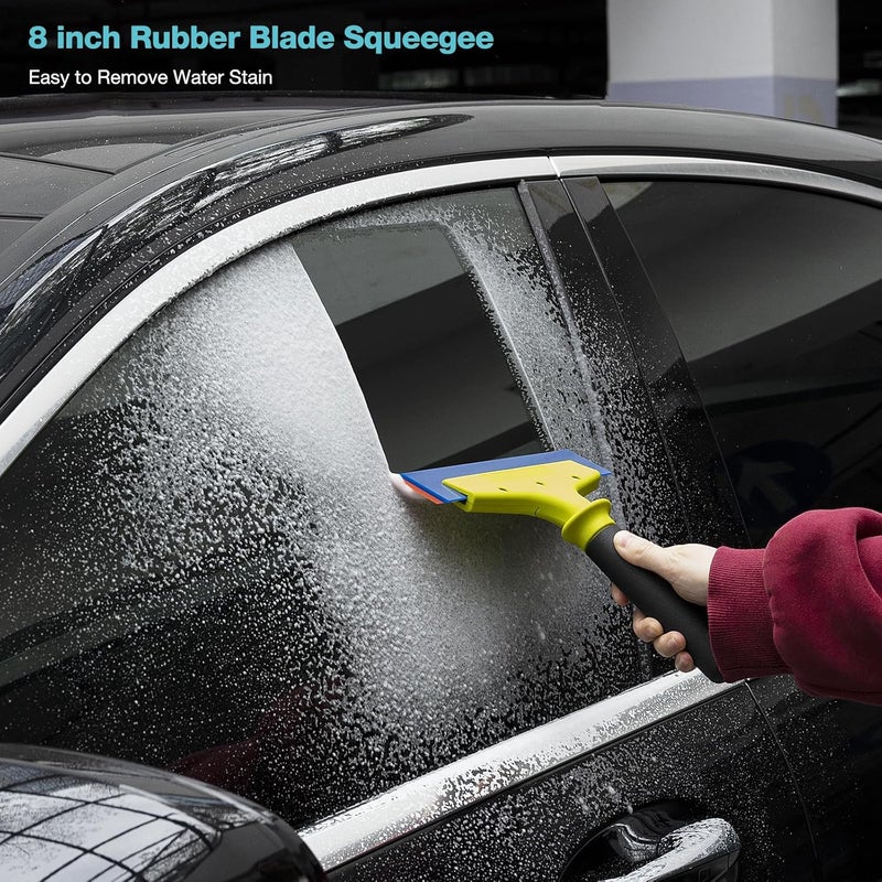 Gomake Vinyl Wrap Kit 8 inch Rubber Squeegee Bulldozer Tint Tool Long Handle Car Windshield Front Back Rear Window Tint Squeegee for Auto Glass Film Installation,Car Wrapping - Image 4